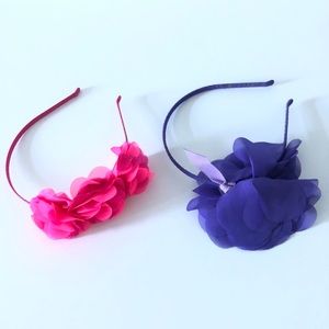CREWCUTS pink purple floral hair headbands (2)